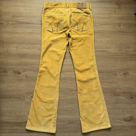 Vintage 90s Hollister Womens 30” Waist Low Rise Corduroy Gold Yellow Flare Pants - Picture 2 of 10